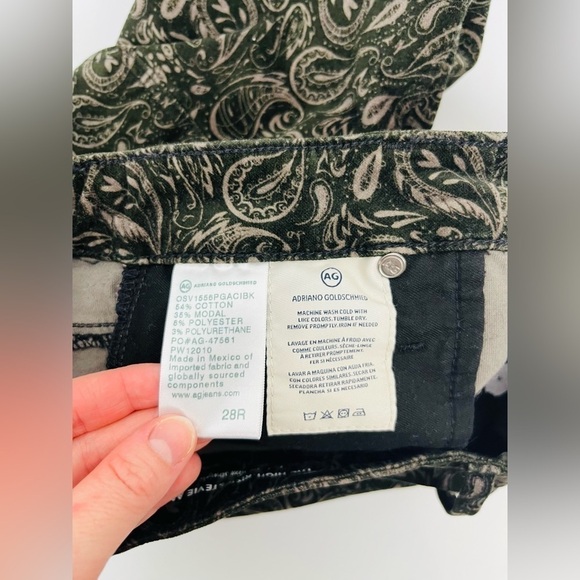 AG Anthropologie High-Rise Stevie Ankle Paisley Velvet Jeans - Picture 5 of 6